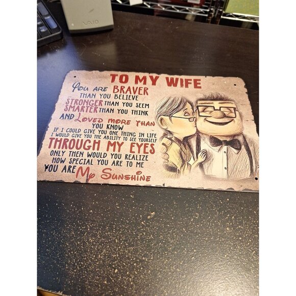 Other - To My Wife Metal Tin Sign 8" x 12" Romantic Love Message Wall Decor Gift